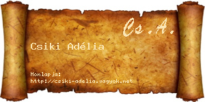 Csiki Adélia névjegykártya